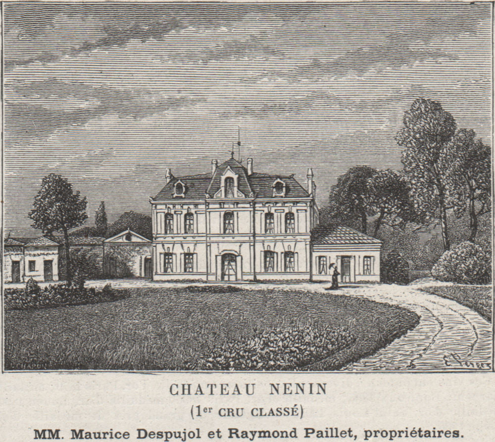 SAINT-ÉMILIONNAIS. POMEROL. Chateau Nenin (1er Cru Classé). Paillets. SMALL 1908